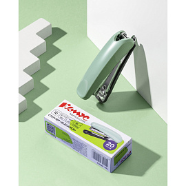 Степлер Комус Elegans 1111 до 20 листов фисташковый (скобы № 10, с антистеплером)