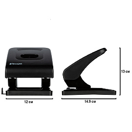 Дырокол Комус Prima 6365 до 40 листов черный с линейкой фото Дырокол Комус Prima 6365 до 40 листов черный с линейкой