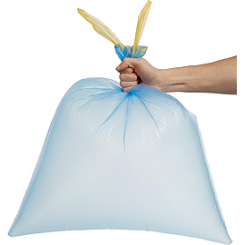 Мешки для мусора Концепция быта Гранит 60 л с завязками синие (ПНД 14 мкм, 20 штук)