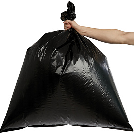Мешки для мусора Удачные 180 л чёрные (ПВД 35 мкм, 10 штук)