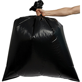 Мешки для мусора Удачные Супер 180 л черные (ПВД 45 мкм, 10 штук)