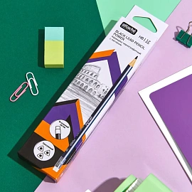 Карандаш чернографитный НВ с ластиком Attache Selection Power заточенный трехгранный