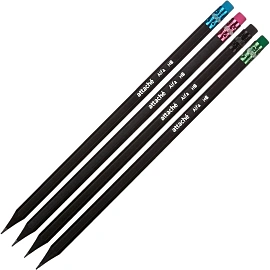 Карандаш чернографитный НВ с ластиком Attache Alfa заточенный шестигранный