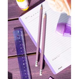 Карандаш чернографитный НВ с ластиком Attache Silk заточенный шестигранный