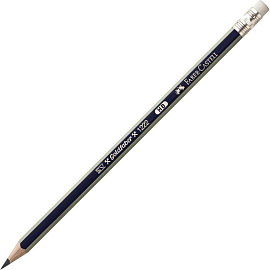 Карандаш чернографитный НВ с ластиком Faber-Castell Goldfaber 1222 заточенный шестигранный