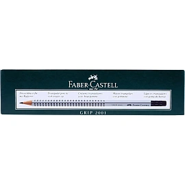 Карандаш чернографитный НВ с ластиком Faber-Castell Grip 2001 заточенный трехгранный фото Карандаш чернографитный НВ с ластиком Faber-Castell Grip 2001 заточенный трехгранный