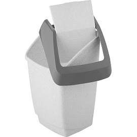 Ведро для мусора с крышкой-вертушкой М-пластика Хапс 7 л пластик серое/чёрное (37x21х20 см)