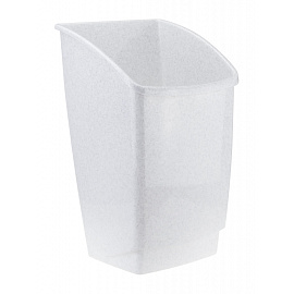 Ведро мусорное М-пластика Хапс 25 л пластик с крышкой серое/чёрное (55x30x28 см)