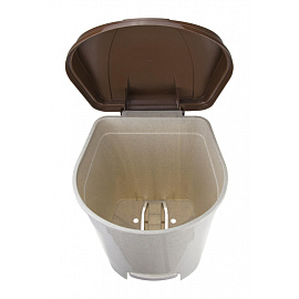 Ведро для мусора с педалью М-пластика 19 л пластик бежевое/коричневое (39x30.5х30.5 см)