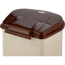 Ведро для мусора с педалью М-пластика 19 л пластик бежевое/коричневое (39x30.5х30.5 см)