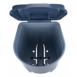 Ведро для мусора с педалью М-пластика 19 л пластик серое/чёрное (39x30.5х25.7 см)