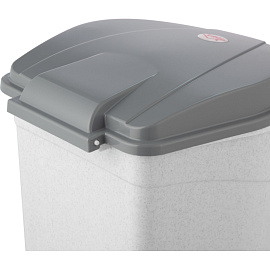 Ведро для мусора с педалью М-пластика 19 л пластик серое/чёрное (39x30.5х25.7 см)