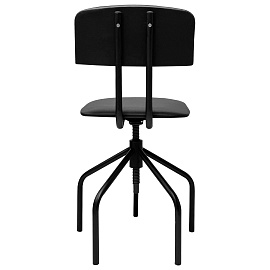 Стул кресло кассира, ресепшен РС66, на винте, без подлокотников, кожзам, черное