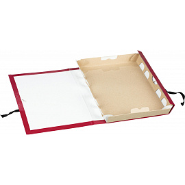 Папка архивная на 2-х завязках Attache А4 35 мм бумвинил до 350 листов красная складная