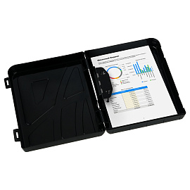 Папка-регистратор СТАММ, 70мм, пластик., на защелках, черная