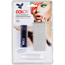 Штамп самонаборный Colop Pocket Stamp Plus 20-Set пластиковый карманный 4 строки 38x14 мм