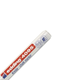 Маркер меловой Edding E-4095 белый круглый наконечник (толщина линии 2-3 мм)