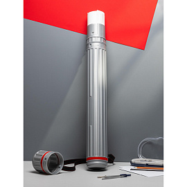 Тубус телескопический Комус Класс 64-108 см, диаметр 8 см, для формата А1, серый, с ремнем фото Тубус телескопический Комус Класс 64-108 см, диаметр 8 см, для формата А1, серый, с ремнем