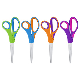 Ножницы Berlingo "Fuze" 17,7см, эргономичные ручки, ассорти, европодвес