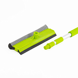 Окномойка ЛЮБАША, алюминиевая телескопическая ручка 50-90 см, рабочая часть 25 см (стяжка, губка, ручка), 603613