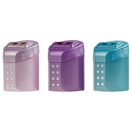 Точилка пластиковая Faber-Castell "Sparkle" 2 отверстия, контейнер, ассорти