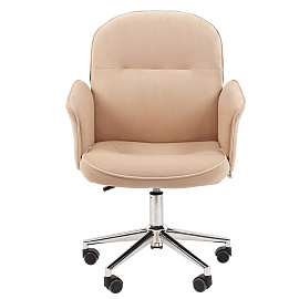 Кресло офисное Chairman CH 130, велюр, бежевое, 7142120