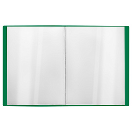 Папка с 60 вкладышами СТАММ "Стандарт" А4, 21мм, 700мкм, пластик, зеленая фото Папка с 60 вкладышами СТАММ "Стандарт" А4, 21мм, 700мкм, пластик, зеленая