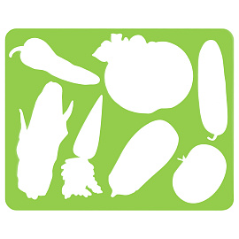 Трафарет-раскраска СТАММ "Овощи", пакет, европодвес