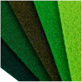 Фетр ArtSpace, А4, 5л., 5цв., 2мм, оттенки зеленого