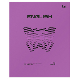 Тетрадь предметная 48л. BG "Перфокарта" - Английский язык, пластиковая обложка