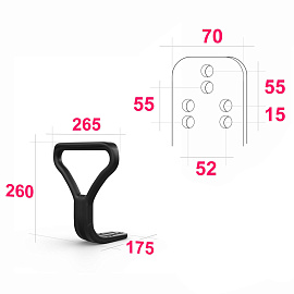 Подлокотник "Самба" для кресла "Престиж", пластиковый, черный