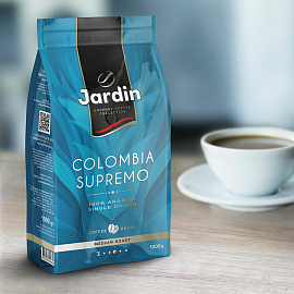 Кофе в зёрнах Jardin Colombia Supremo арабика 100% 1 кг (пакет)