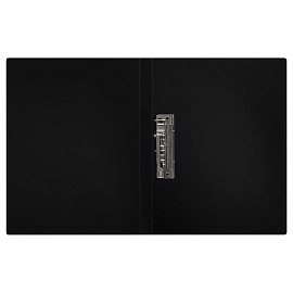 Папка с боковым зажимом СТАММ "Герб" А4, 17мм, 700мкм, пластик, черный