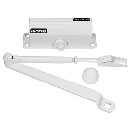 Доводчик Falcon Eye FE-B4W на дверь 65-85 кг алюминиевый белый