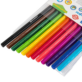 Фломастеры трехгранные 12 цветов, вентилируемый колпачок, BRAUBERG "PREMIUM", ПВХ-упаковка, 152193 фото Фломастеры трехгранные 12 цветов, вентилируемый колпачок, BRAUBERG "PREMIUM", ПВХ-упаковка, 152193