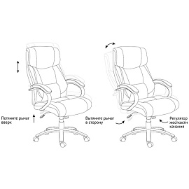 Кресло руководителя Helmi HL-E20 "Confidence" экокожа черная, хром