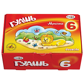 Гуашь Гамма Мультики 6 цветов по 20 мл