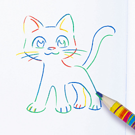 Карандаш с многоцветным грифелем ЮНЛАНДИЯ MAGIC, 1 шт., туба, шестигранный, утолщенный грифель 5 мм, натуральное дерево, 181373 фото Карандаш с многоцветным грифелем ЮНЛАНДИЯ MAGIC, 1 шт., туба, шестигранный, утолщенный грифель 5 мм, натуральное дерево, 181373