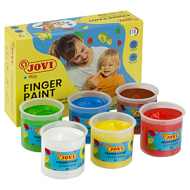 Краски пальчиковые JOVI (Испания), 6 цветов по 125 мл, на водной основе, в баночках, 560/S