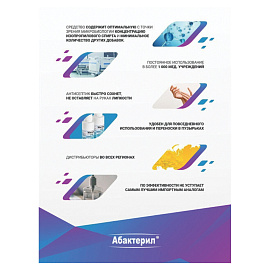 Антисептик кожный Абактерил Актив спиртовой 1 л с нажимным дозатором