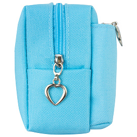 Пенал мягкий ЮНЛАНДИЯ, 2 отделения, полиэстер, "Bunny", голубой, 20х7х9 см, 228987