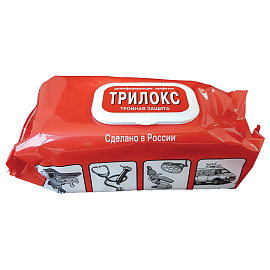 Салфетки влажные Трилокс дезинфицирующие (120 салфеток в упаковке) фото Салфетки влажные Трилокс дезинфицирующие (120 салфеток в упаковке)