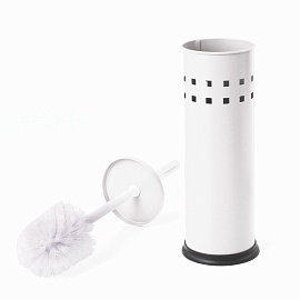 Ершик для унитаза с подставкой, металл, белый, глянцевый, LAIMA, 604962