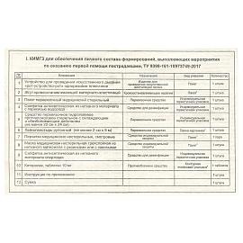Аптечка первой помощи КИМГЗ-161 ФЭСТ №1 (9+К) (сумка текстильная) с наполнением