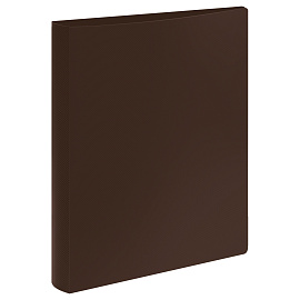 Папка на 4 кольцах СТАММ "Диагональ" А4, 40мм, 700мкм, пластик, шоколад