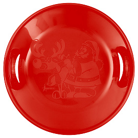 Салазка ТРИ СОВЫ большая с ручками (58см), красная