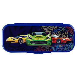 Пенал-футляр, 215*90*43 СТАММ "Машинки", темно-синий фото Пенал-футляр, 215*90*43 СТАММ "Машинки", темно-синий