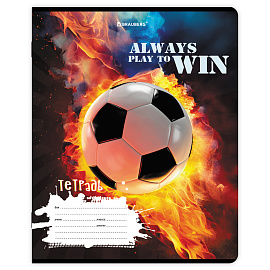 Тетрадь 12 л. BRAUBERG косая линия, обложка картон, ФУТБОЛ, 107290