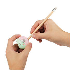 Точилка пластиковая MESHU "Cute kittens", 2 отверстия, ассорти