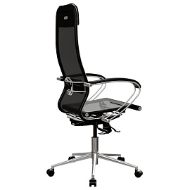 Кресло МЕТТА "ErgoLife" 10 B1-104K, хром, синхромеханизм, прочная сетка, черное